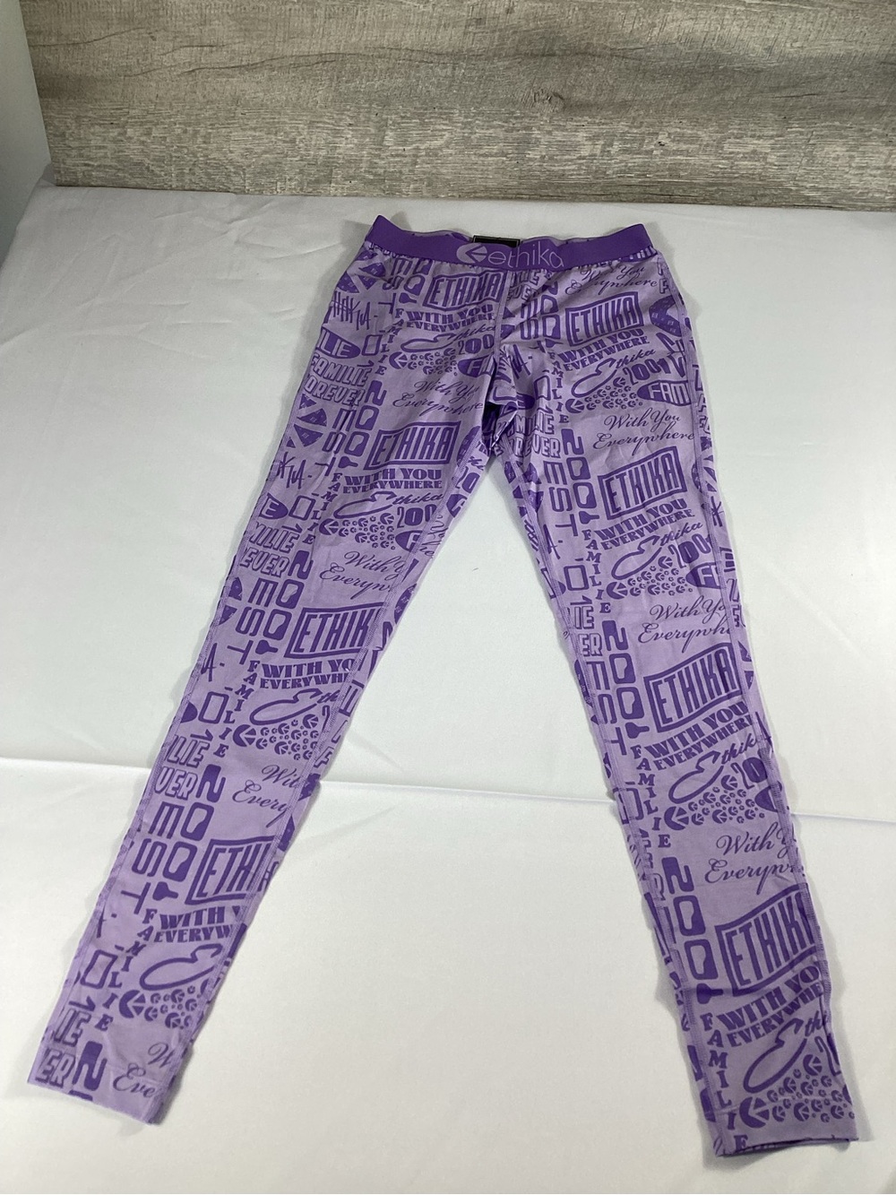 Ethika Girls Purple Graphic Leggings Size S NWT Stretch Athletic